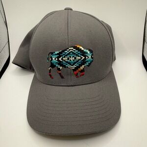 Pendleton Bison OneTen‎ Flexfit Baseball Cap Gray Bison Southwest Embroidery